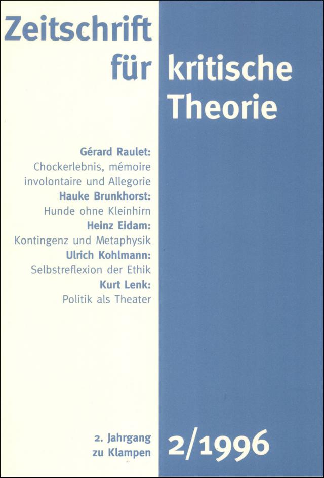 Zeitschrift für kritische Theorie / Zeitschrift für kritische Theorie, Heft 2