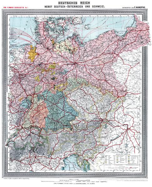 General-Karte Deutsches Reich - DEUTSCHLAND - um 1903 [gerollt]