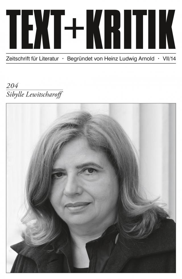 TEXT+KRITIK 204 - Sibylle Lewitscharoff