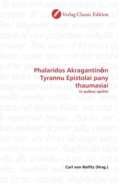 Phalaridos Akragantin n Tyrannu Epistolai pany thaumasiai