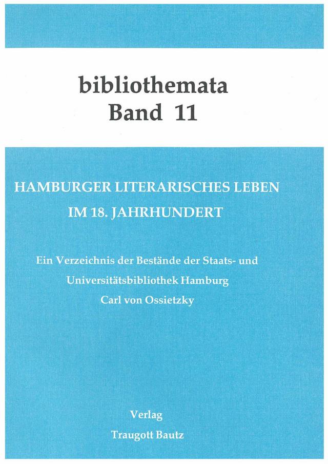 Hamburger literarisches Leben im 18. Jahrhundert