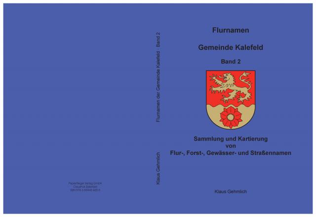 Flurnamen Gemeinde Kalefeld Band II