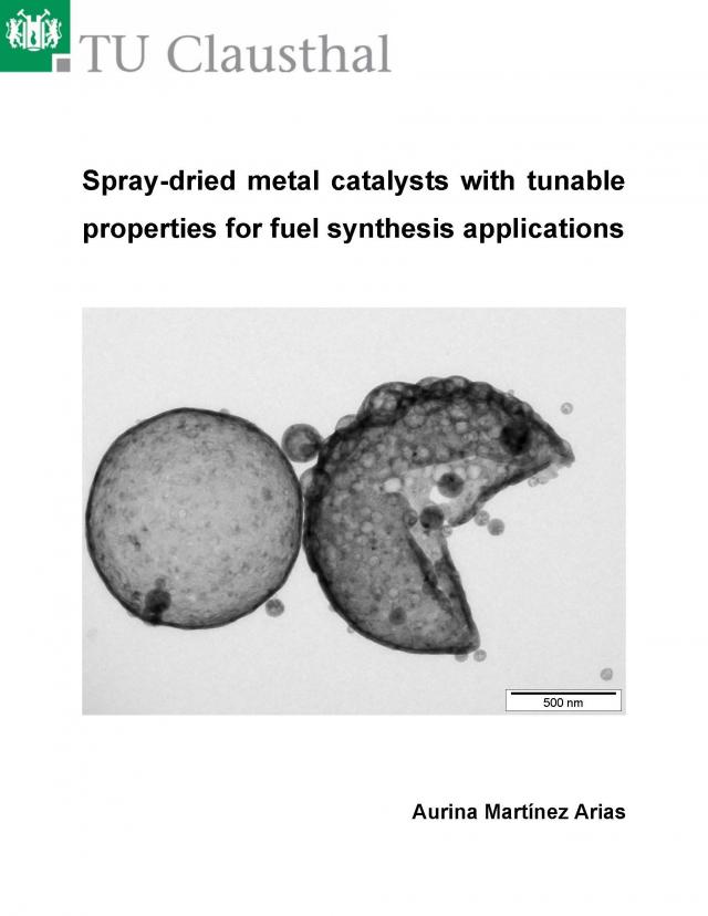 Spray-dried metal catalysts with tunable properties for fuel synthesis applications