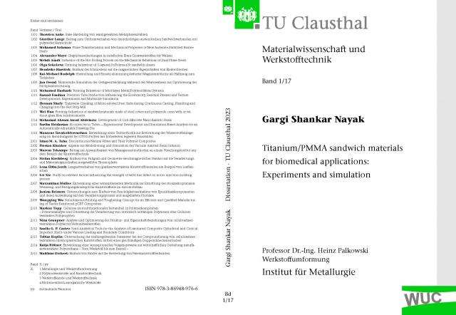 Titanium/PMMA sandwich materials for biomedical applications: Experiments and simulation
