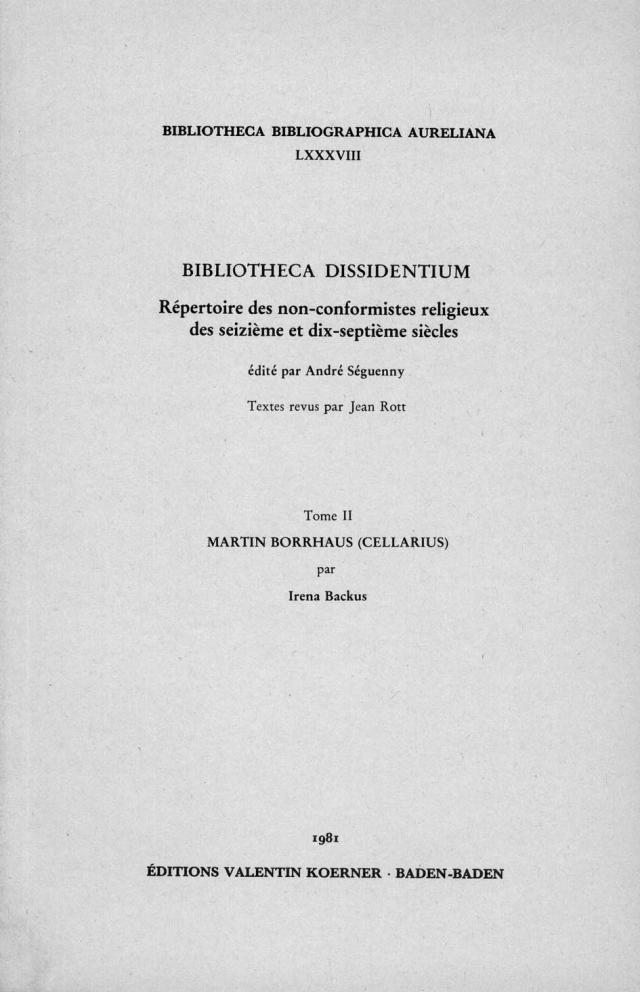 Bibliotheca Dissidentium II