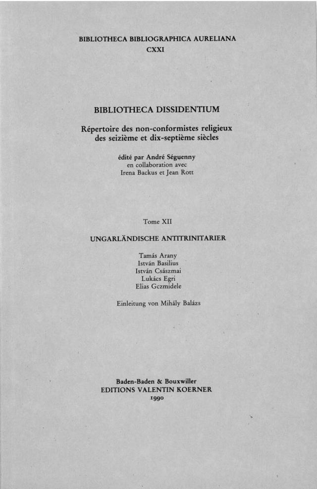 Bibliotheca Dissidentium XII