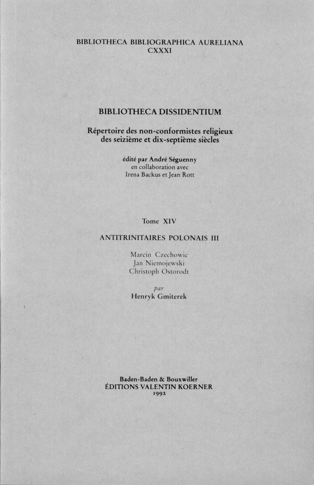 Bibliotheca Dissidentium XIV