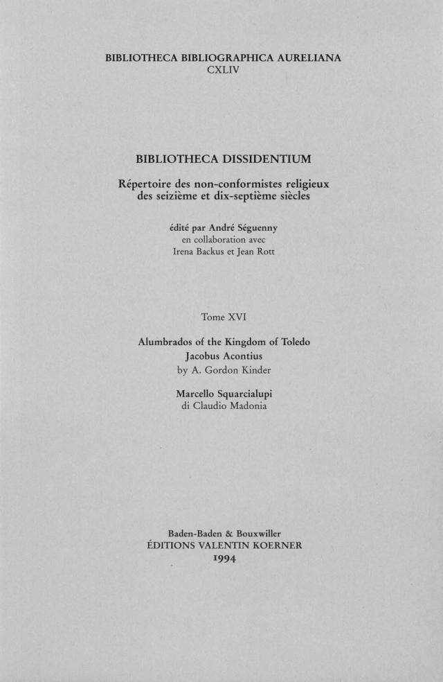 Bibliotheca Dissidentium XVI