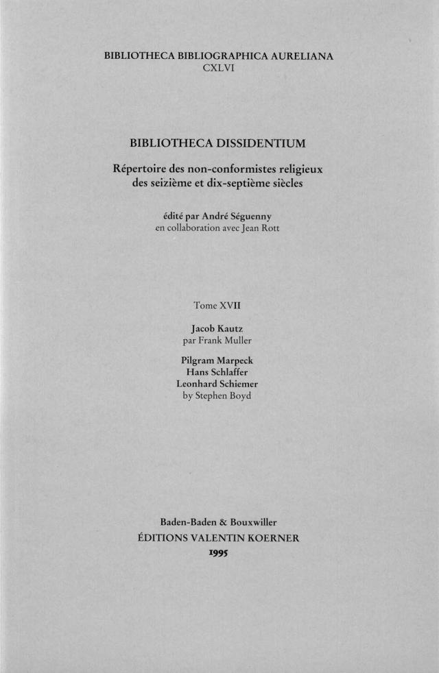 Bibliotheca Dissidentium XVII