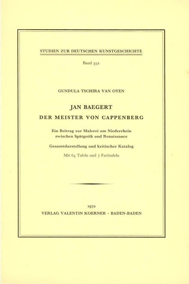 Jan Baegert, der Meister von Cappenberg