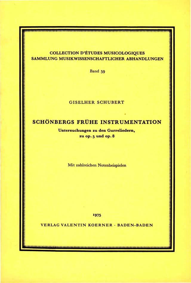 Schönbergs frühe Instrumentation
