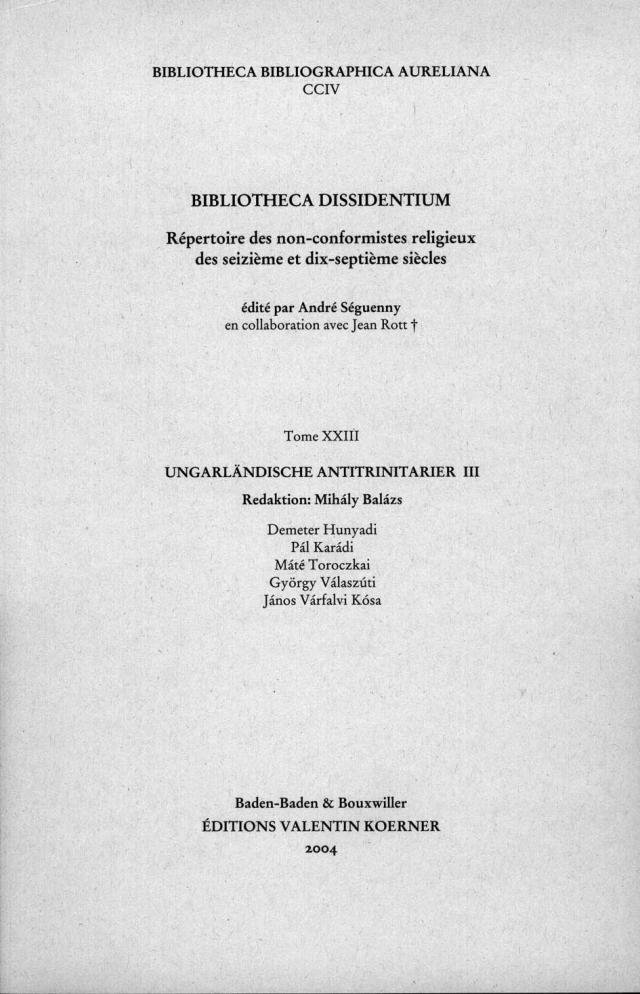 Bibliotheca Dissidentium XXIII