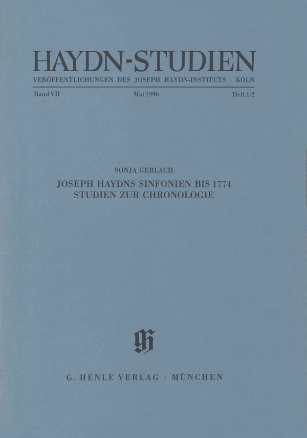 Haydn-Studien. Veröffentlichungen des Joseph Haydn-Instituts Köln. Band VII, Heft 1/2, Mai 1996