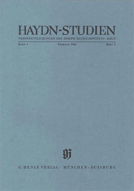 Haydn Studien. Veröffentlichungen des Joseph Haydn-Instituts Köln. Band I, Heft 2, Februar 1966