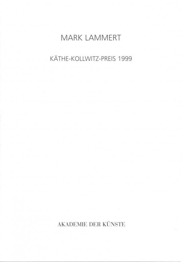 Mark Lammert - Käthe-Kollwitz-Preis 1999