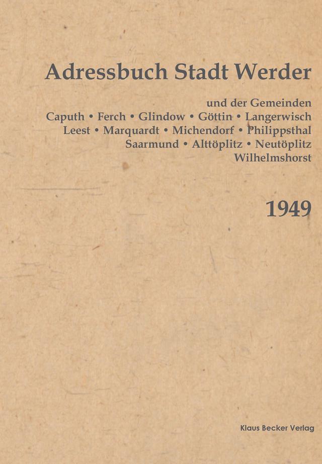 Adressbuch der Stadt Werder 1949