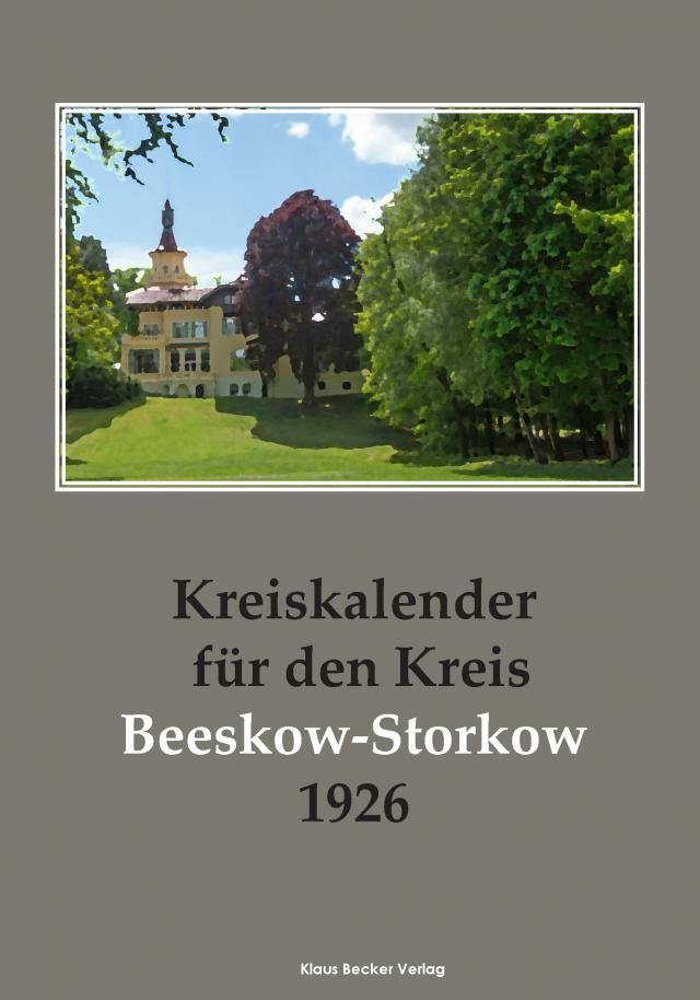 Kreiskalender für den Kreis Beeskow-Storkow 1926