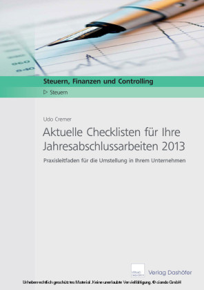 Aktuelle Checklisten für Ihre Jahresabschlussarbeiten 2013 - Download PDF