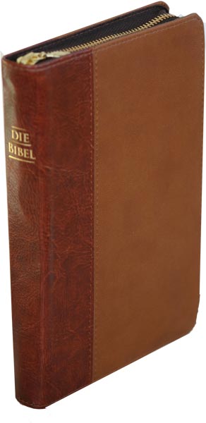 Die Bibel - größere Taschenbibel (Kunstleder, braun, Reißverschluß)
