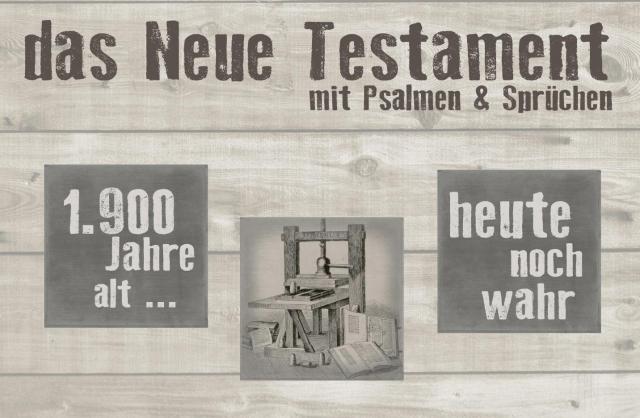 Neues Testament - Querlieger (Motiv Druckerpresse)