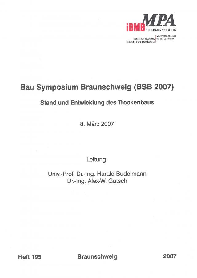 Bau Symposium Braunschweig (BSB 2007)