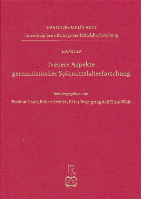 Neuere Aspekte germanistischer Spätmittelalterforschung