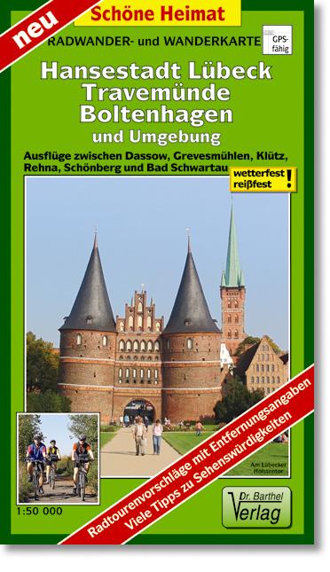 Radwander- und Wanderkarte Hansestadt Lübeck, Travemünde, Boltenhagen und Umgebung