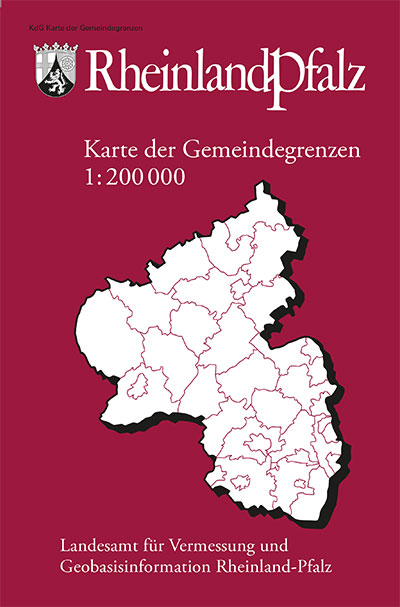 Rheinland-Pfalz, Karte der Gemeindegrenzen, Ausgabe B