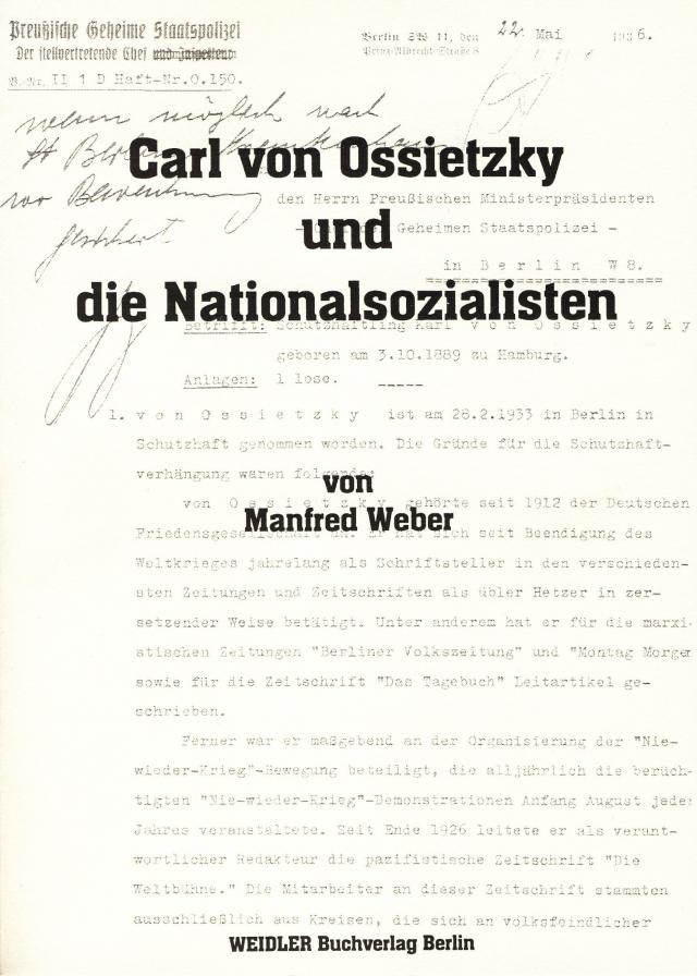 Carl von Ossietzky und die Nationalsozialisten