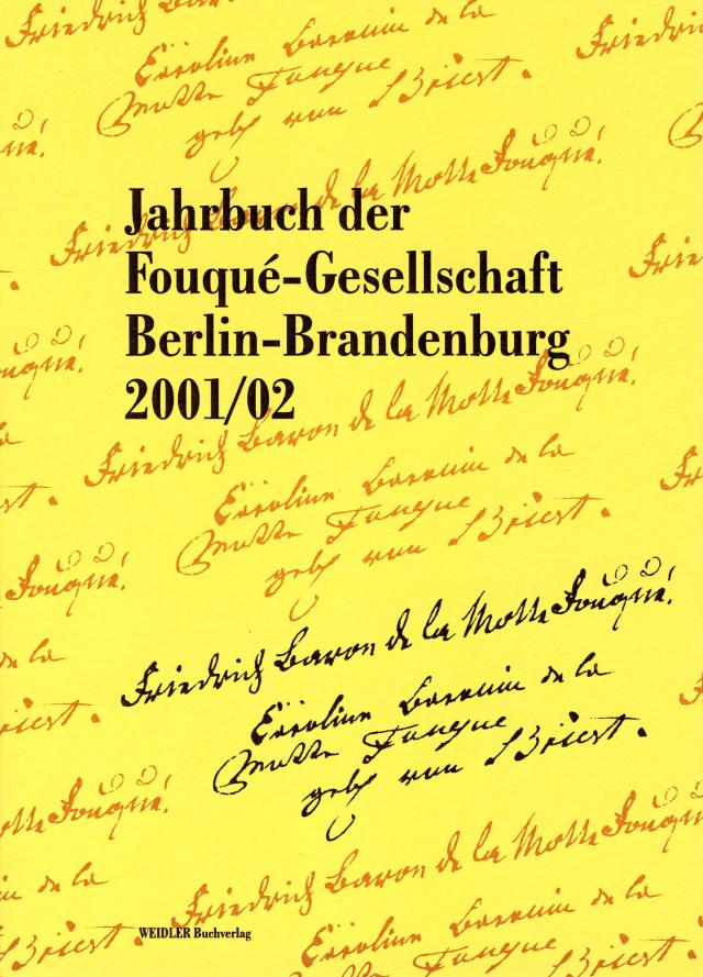 Jahrbuch der Fouqué-Gesellschaft Berlin-Brandenburg 2001/02