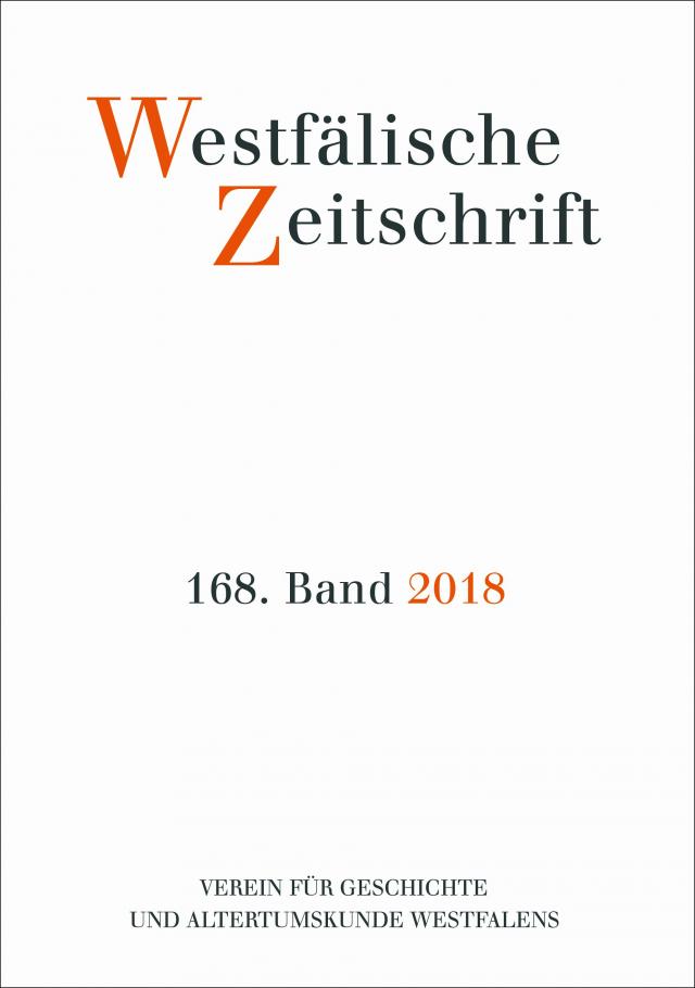 Westfälische Zeitschrift 168, Band 2018