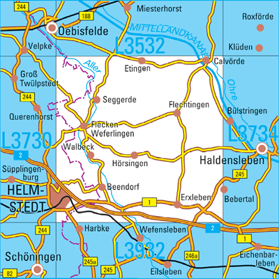 L3732 Helmstedt Topographische Karte 1:50000