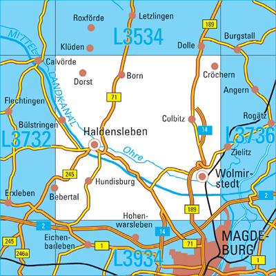 L3734 Haldensleben Topographische Karte 1:50000