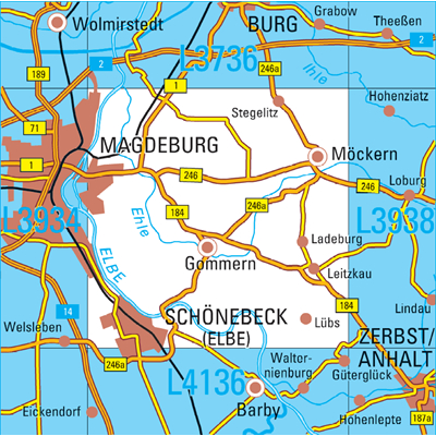 L3936 Schönebeck (Elbe) Topographische Karte 1:50000