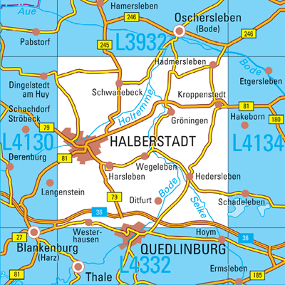 L4132 Halberstadt Topographische Karte 1:50000