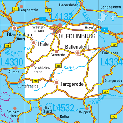 L4332 Quedlinburg Topographische Karte 1:50000
