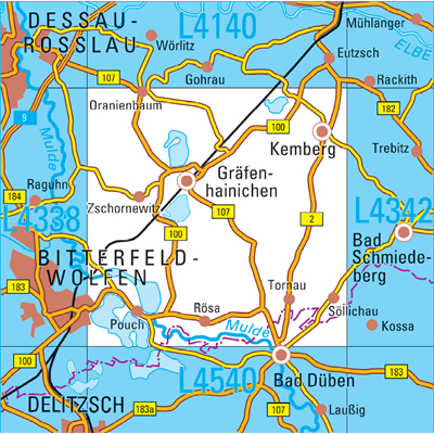 L4340 Gräfenhainichen Topographische Karte 1:50000