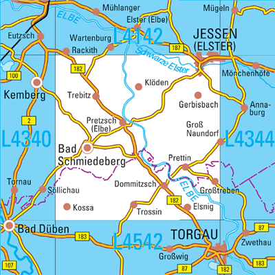 L4342 Jessen (Elster) Topographische Karte 1:50000