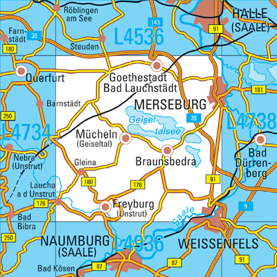 L4736 Merseburg Topographische Karte 1:50000