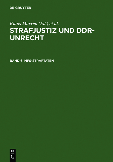 Strafjustiz und DDR-Unrecht / MfS-Straftaten