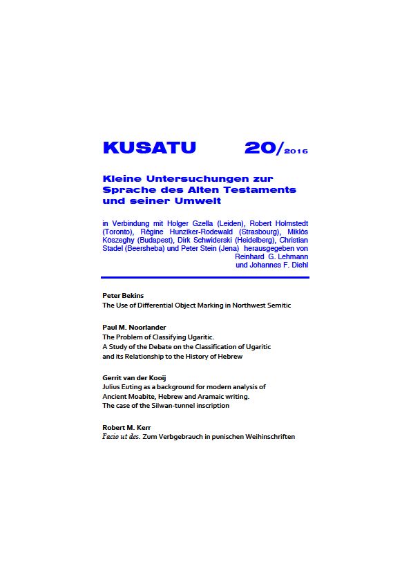 KUSATU - Kleine Untersuchungen zur Sprache des Alten Testaments und seiner Umwelt 20
