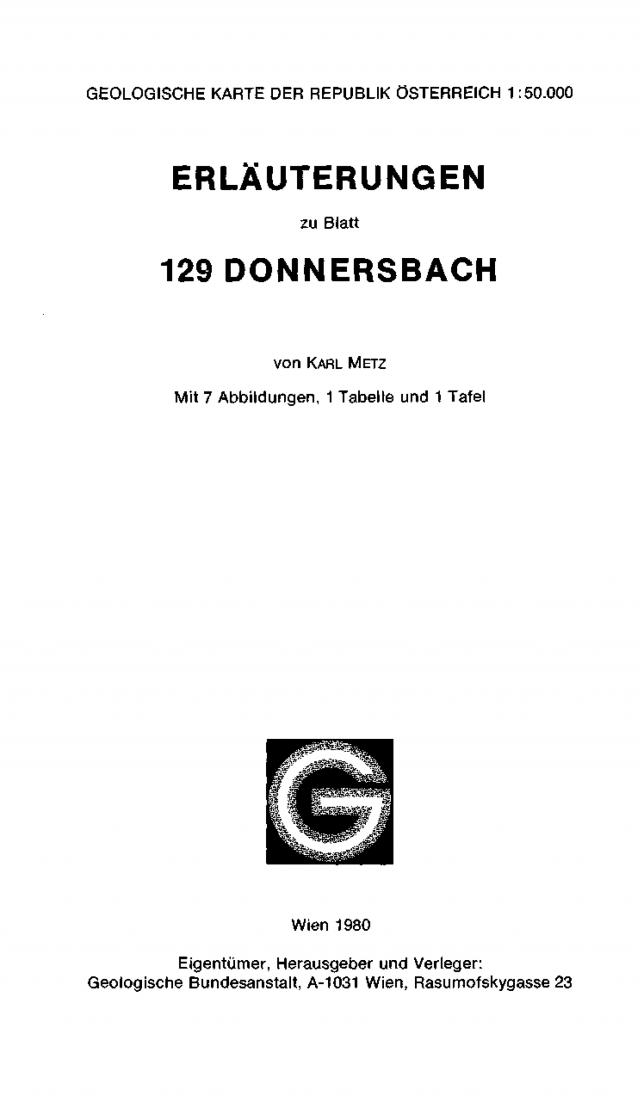 Erläuterungen zu Blatt 129 Donnersbach
