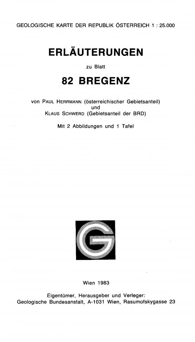 Erläuterungen zu Blatt 82 Bregenz
