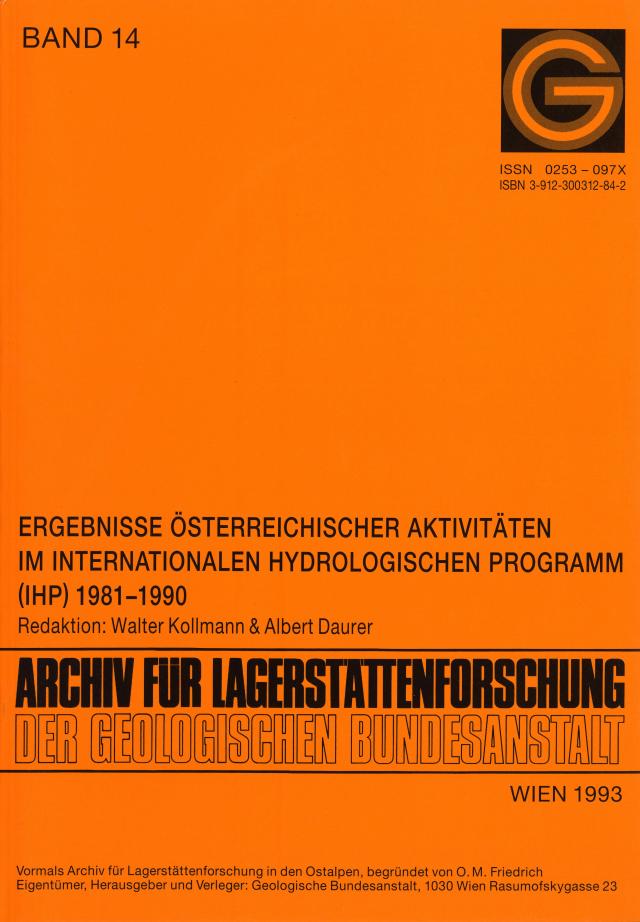 Ergebnisse österreichischer Aktivitäten im Internationalen Hydrologischen Programm (IHP) 1981-1990