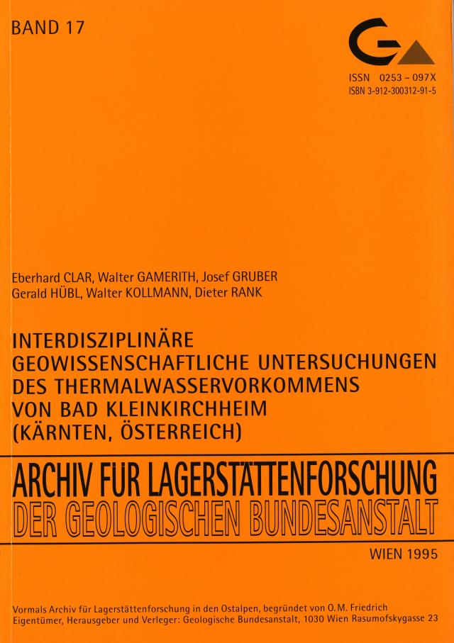 Interdisziplinäre geowissenschaftliche Untersuchung des Thermalwasservorkommens von Bad Kleinkirchheim (Kärnten, Österreich)
