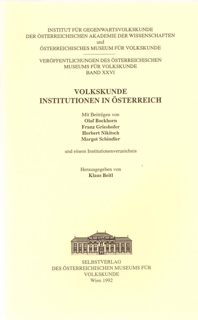 Volkskunde - Institutionen in Österreich