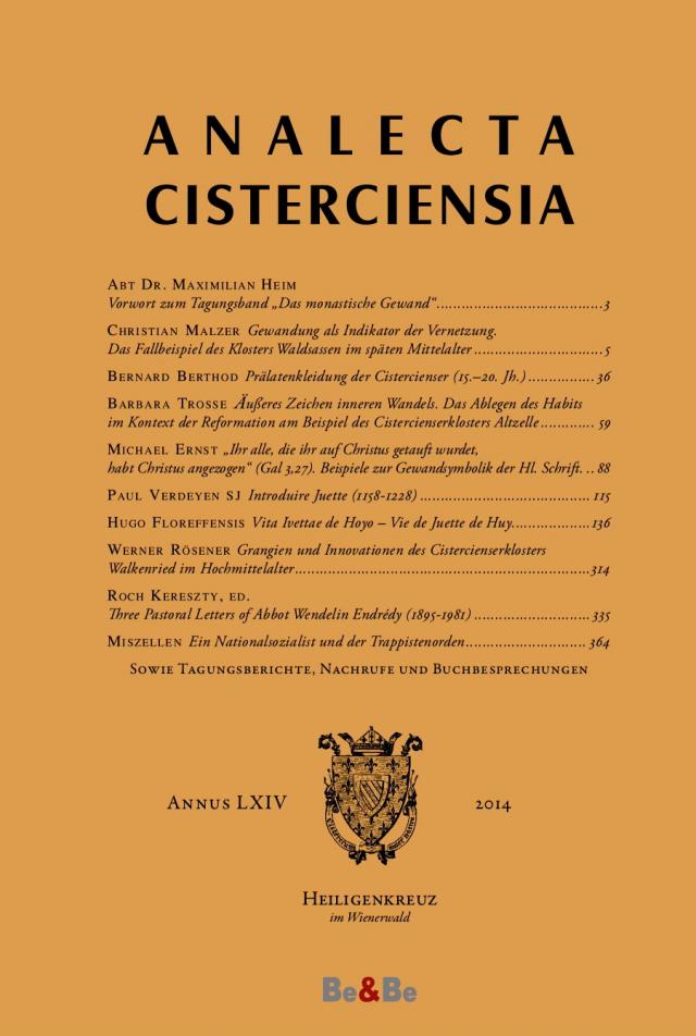 Analecta Cisterciensia 64 (2014)