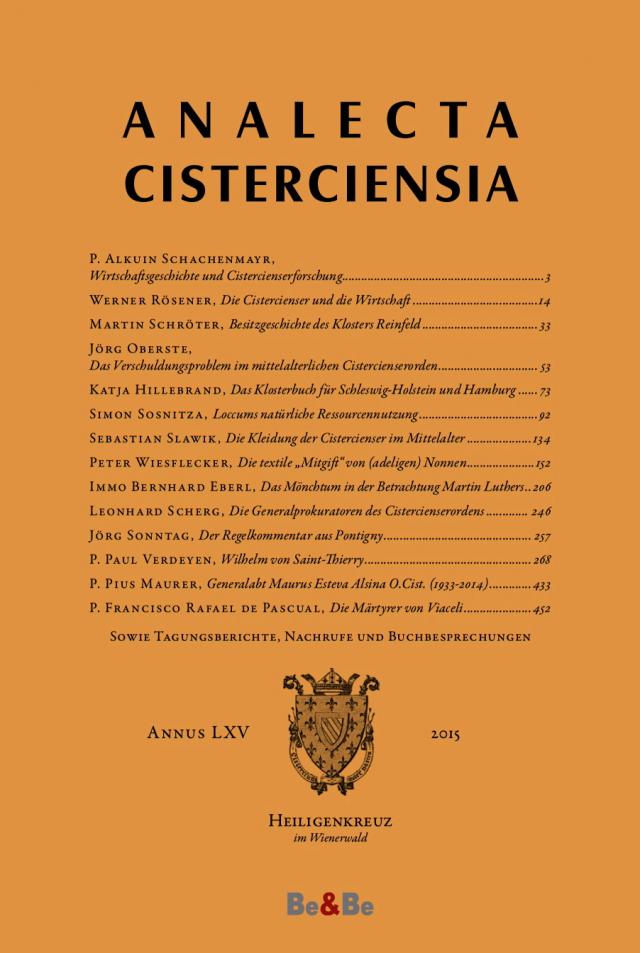 Analecta Cisterciensia 65 (2015)
