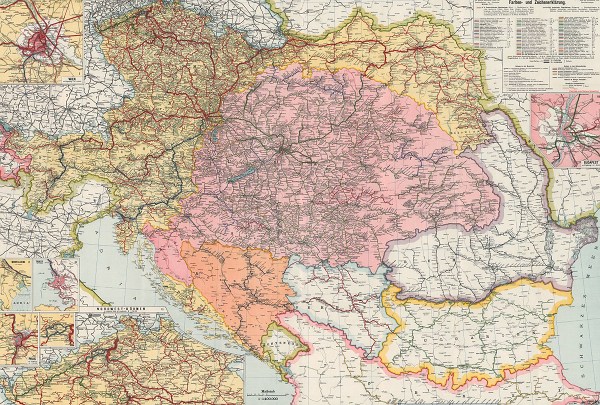 Eisenbahnkarte Österreich-Ungarn 1913