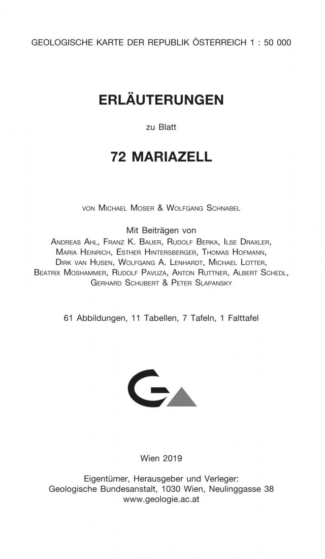 Erläuterungen zu Blatt 72 Mariazell